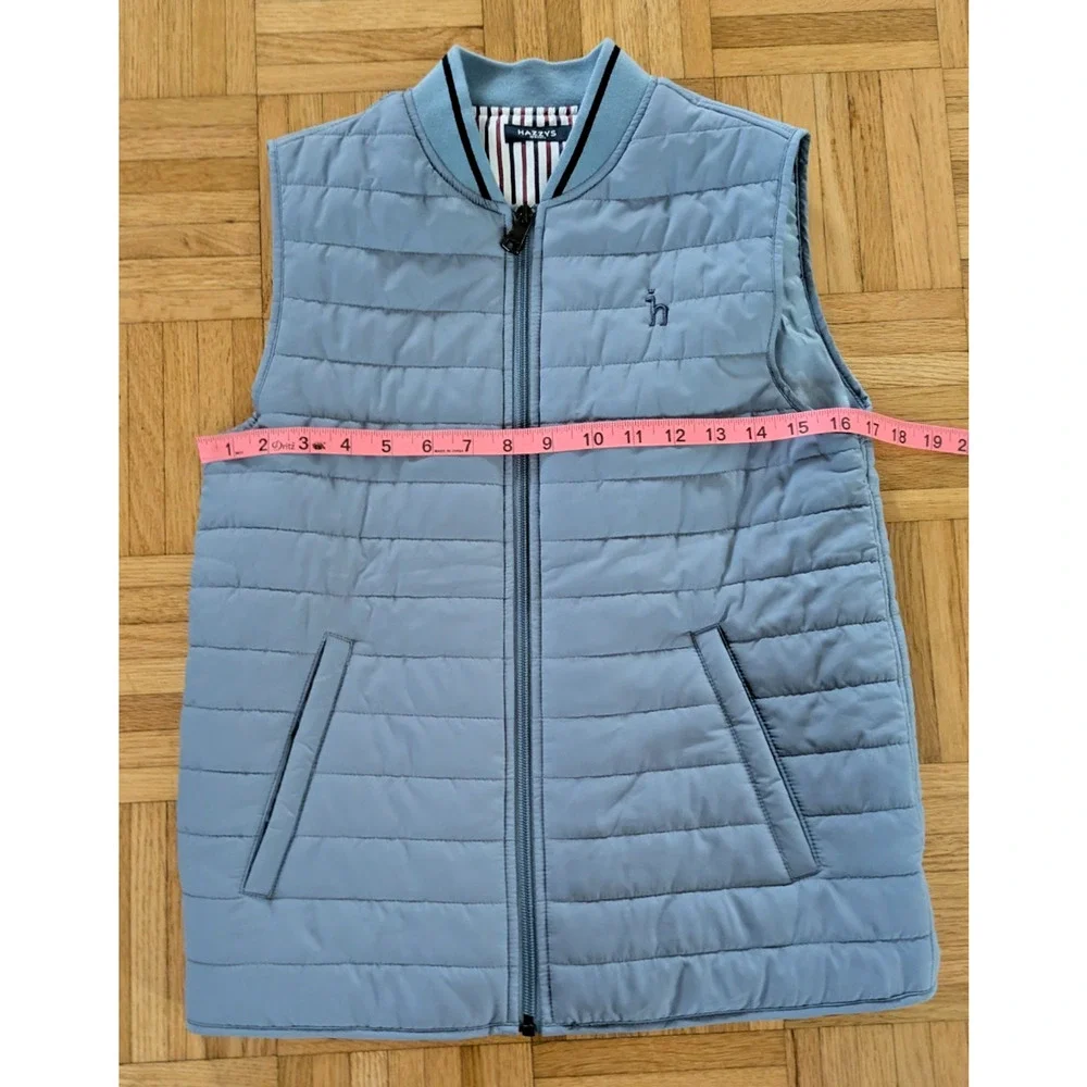 HAZZYS Kids Puffer Vest 13y Blue Zip Korean Lined Down Quilted